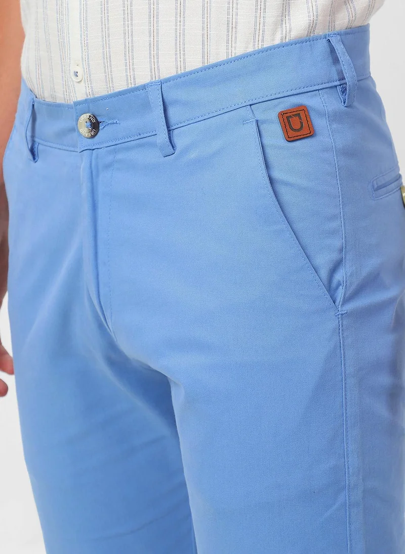 Urbano Fashion  Urbano Fashion Men's Sky Blue Cotton Slim Fit Casual Chinos Trousers Stretch for Men | Best Price UAE